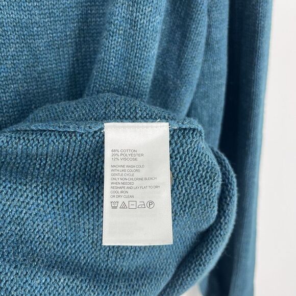 Tommy Bahama Sweater Size XL Mens Seaway Teal Sorrento Beach Button Mock Henley - Picture 7 of 8